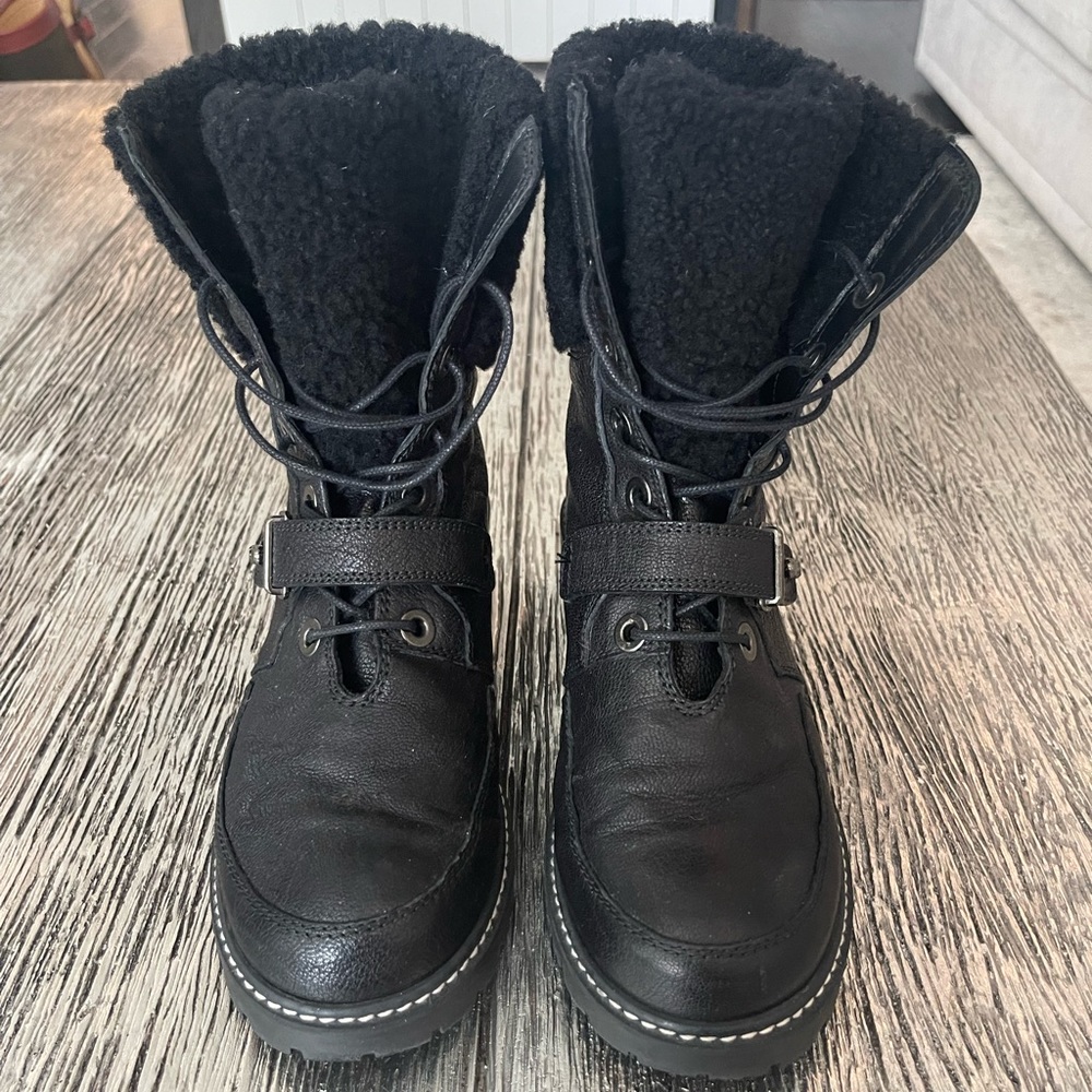 Stuart Weitzman Leather Combat Boots - Picture 8 of 9